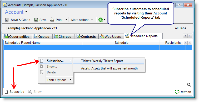Scheduled Reports to Customers
