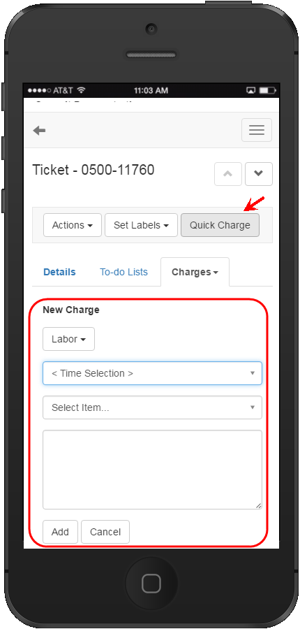 Web Interface mobile Quick Charge