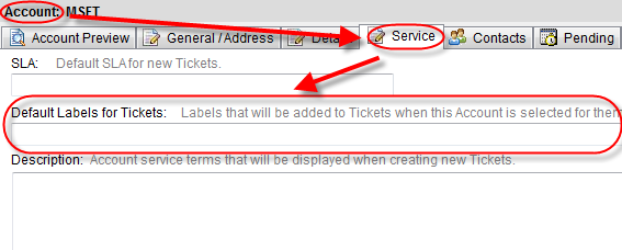 Account Default Labels