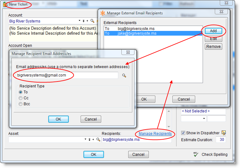 Add Ticket Recipients