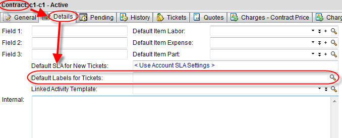 Contract Default Labels