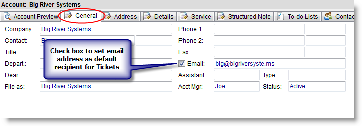 Ticket Default Recipients