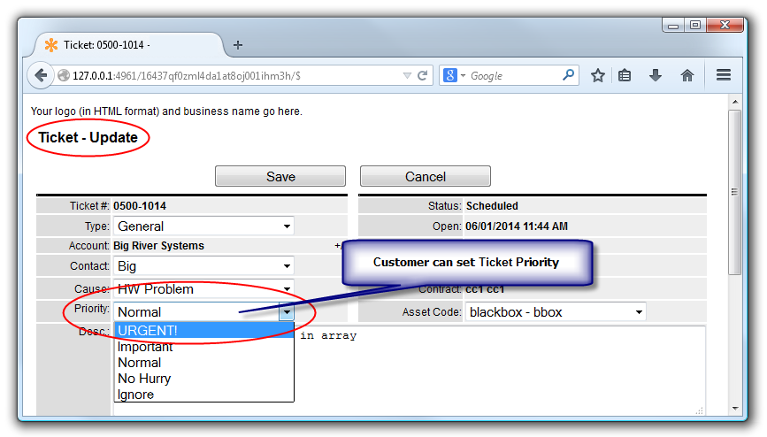 Customers Web Interface