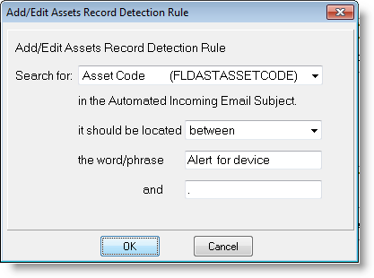 Email connector setup processing automated settings asset detection rules.png